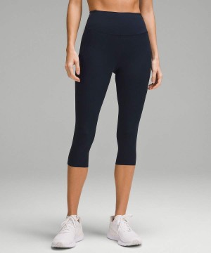 Leggins Lululemon Fast and Free High-Rise Crop with Pockets 19" Mujer Azul Marino Chile | 341DHZWGY