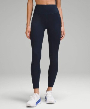 Leggins Lululemon Fast and Free High-Rise Thermal 28" Pockets Mujer Azul Marino Chile | 219JLCKHT