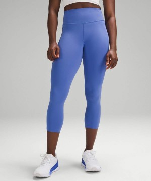 Leggins Lululemon Fast and Free High-Rise Crop 23" Pockets Updated Mujer Indigo Chile | 430VGEUOT