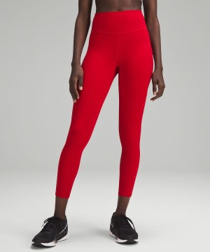 Leggins Lululemon Fast and Free High-Rise 25” Pockets Updated Mujer Rojas Oscuro Chile | 935FBRSGP