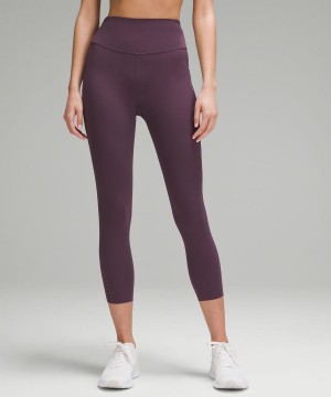 Leggins Lululemon Fast and Free High-Rise Crop 23" Pockets Updated Mujer Moradas Chile | 839LDRHUB
