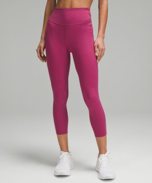 Leggins Lululemon Fast and Free High-Rise Crop 23" Pockets Updated Mujer Moradas Chile | 610XAMTHD
