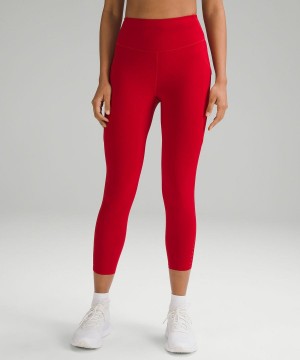 Leggins Lululemon Fast and Free High-Rise Crop 23" Pockets Updated Mujer Rojas Oscuro Chile | 725NKMXIO