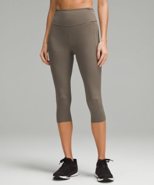 Leggins Lululemon Fast and Free High-Rise Crop with Pockets 19 Mujer Gris Chile | 471YPOZFH