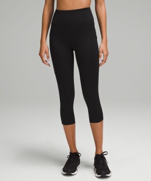 Leggins Lululemon Fast and Free High-Rise Crop with Pockets 19 Mujer Negras Chile | 247GXFJDS