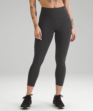 Leggins Lululemon Fast and Free High-Rise Crop 23" Mujer Gris Oscuro Chile | 649MQCLIS