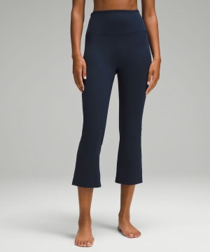 Leggins Lululemon Groove Super-High-Rise Crop 23" Nulu Mujer Azul Marino Chile | 213DCTKIB