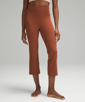 Leggins Lululemon Groove Super-High-Rise Crop 23" Nulu Mujer Marrones Chile | 486KEDVTZ