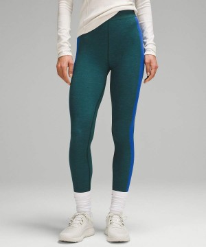 Leggins Lululemon Keep the Heat Thermal High-Rise 28" Colourblock Mujer Turquesa Azules Chile | 052GWYKCN