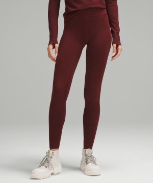 Leggins Lululemon Merino Lana-Blend Base Layer 28" Mujer Rojas Burdeos Chile | 429HOUGNS