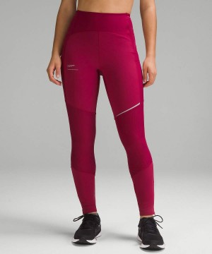 Leggins Lululemon SenseKnit Composite High-Rise 28" Correr Mujer Burdeos Chile | 543ZETAOI