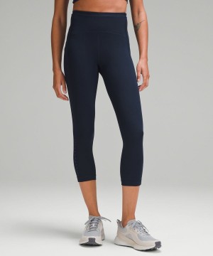 Leggins Lululemon Swift Speed High-Rise Crop 21" Mujer Azul Marino Chile | 213YDQFHZ