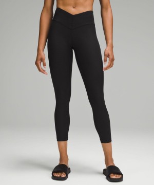 Leggins Lululemon V-Cintura 25" Grid Texture Yoga Mujer Negras Chile | 943JZOLMK