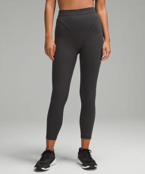 Leggins Lululemon Wunder Train Aerobic High-Rise 25" Twill Mujer Gris Oscuro Chile | 092JXLOIQ