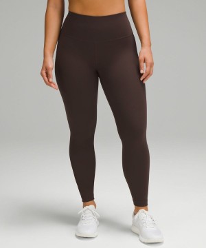 Leggins Lululemon Wunder Train Contour Fit High-Rise 25" Mujer Chocolate Chile | 459JFVWGX
