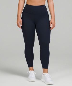 Leggins Lululemon Wunder Train Contour Fit High-Rise 25" Mujer Azul Marino Chile | 841BLJXKF