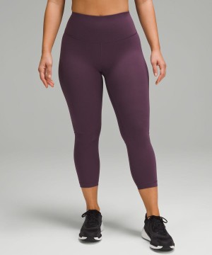 Leggins Lululemon Wunder Train Contour Fit High-Rise Crop 23" Mujer Moradas Chile | 946WZHGYC