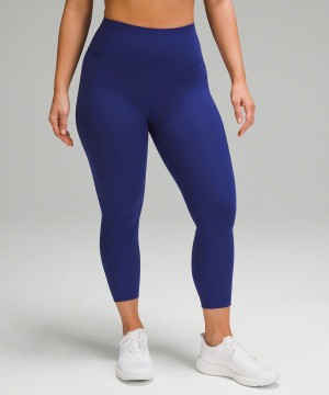 Leggins Lululemon Wunder Train Contour Fit High-Rise Crop 23" Mujer Azules Chile | 735NRWUEK