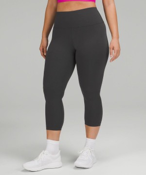 Leggins Lululemon Wunder Train Contour Fit High-Rise Crop 23" Mujer Gris Oscuro Chile | 061PEDITB