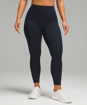 Leggins Lululemon Wunder Train Contour Fit High-Rise with Pockets 25" Mujer Azul Marino Chile | 148GZJMVA