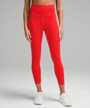 Leggins Lululemon Wunder Train High-Rise with Pockets 25" Mujer Rojas Chile | 190XNOLWA