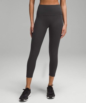 Leggins Lululemon Wunder Train High-Rise Acanalado 25" Mujer Gris Oscuro Chile | 168HDVSRB