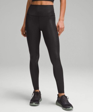 Leggins Lululemon Wunder Train High-Rise 28" Foil Mujer Negras Chile | 506YJOAIU