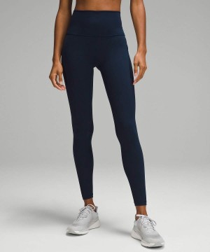 Leggins Lululemon Wunder Train High-Rise with Pockets 28" Mujer Azul Marino Chile | 621IYBUVP