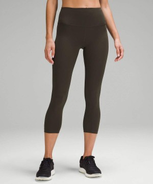 Leggins Lululemon Wunder Train High-Rise Crop 23" Mujer Verde Oliva Oscuro Chile | 014HMVRAF