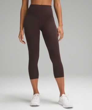 Leggins Lululemon Wunder Train High-Rise Crop 23" Mujer Chocolate Chile | 342JVHFLO