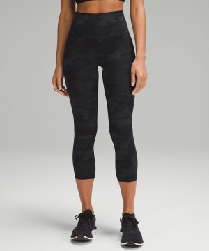 Leggins Lululemon Wunder Train High-Rise Crop 23" Mujer Camuflaje Negras Multicolor Chile | 460XWMGZQ