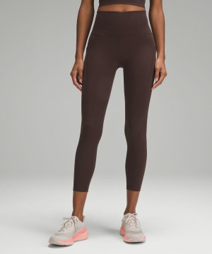 Leggins Lululemon Wunder Train High-Rise with Pockets 25" Mujer Chocolate Chile | 695TRYGVB