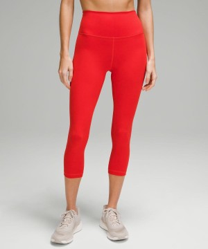 Leggins Lululemon Wunder Train High-Rise Crop 21" Mujer Rojas Chile | 675VXHLMT
