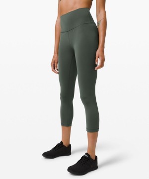Leggins Lululemon Wunder Train High-Rise Crop 21" Mujer Verde Chile | 340FXWHVC