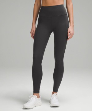 Leggins Lululemon Wunder Train High-Rise with Pockets 28" Mujer Gris Oscuro Chile | 046AUHJGE