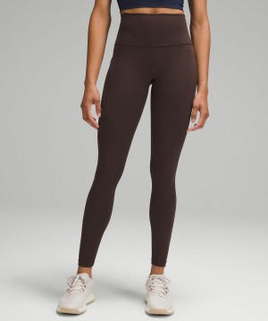 Leggins Lululemon Wunder Train High-Rise with Pockets 28" Mujer Chocolate Chile | 420DGVOHR