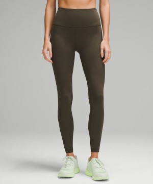 Leggins Lululemon Wunder Train High-Rise Acanalado 28" Mujer Verde Oliva Oscuro Chile | 239IRXQNT