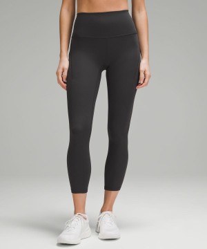 Leggins Lululemon Wunder Train High-Rise Crop with Pockets 23" Mujer Gris Oscuro Chile | 163ZEWXYK