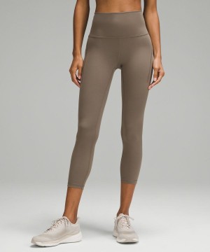 Leggins Lululemon Wunder Train High-Rise Crop with Pockets 23" Mujer Gris Chile | 480AFDRCJ