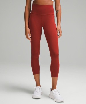 Leggins Lululemon Wunder Train High-Rise with Pockets 25" Mujer Naranjas Chile | 432UJFIZX