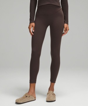 Leggins Lululemon Wunder Under SmoothCover High-Rise 25" Mujer Chocolate Chile | 287BHDZCE
