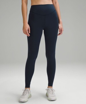 Leggins Lululemon Wunder Under SmoothCover High-Rise 28" Mujer Azul Marino Chile | 763MZTJNF