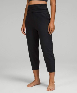 Pantalon Jogger Lululemon Align™ Acanalado-Cintura Cropped Mujer Negras Chile | 385CUFAJD