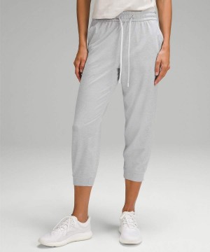 Pantalon Jogger Lululemon Soft Jersey Classic-Fit Mid-Rise Cropped Mujer Gris Claro Chile | 265TXCHDN