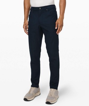 Pantalon Lululemon ABC Slim-Fit 5 Pocket 34"L Warpstreme Hombre Azul Marino Chile | 540PJUCRD
