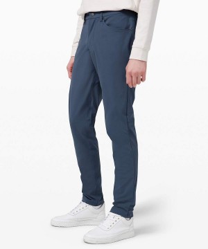 Pantalon Lululemon ABC Slim-Fit 5 Pocket 37"L Warpstreme Hombre Azules Chile | 205SGYBPZ