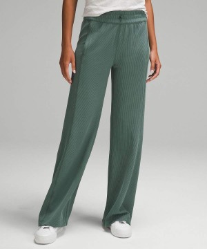 Pantalon Lululemon Acanalado Softstreme Mid-Rise 32.5" Mujer Verde Oscuro Chile | 437ORBMAU