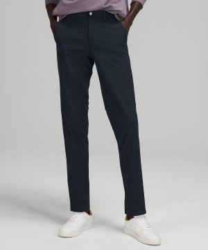 Pantalon Lululemon Commission Slim-Fit 34" Warpstreme Hombre Azul Marino Chile | 123AZJSLX