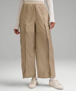 Pantalon Lululemon Ligeros Woven Snap-Leg Super-High-Rise Mujer Kaki Chile | 374CQZMJB