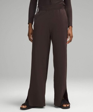 Pantalon Lululemon Stretch Woven High-Rise Anchos-Leg Mujer Chocolate Chile | 657BENFLH